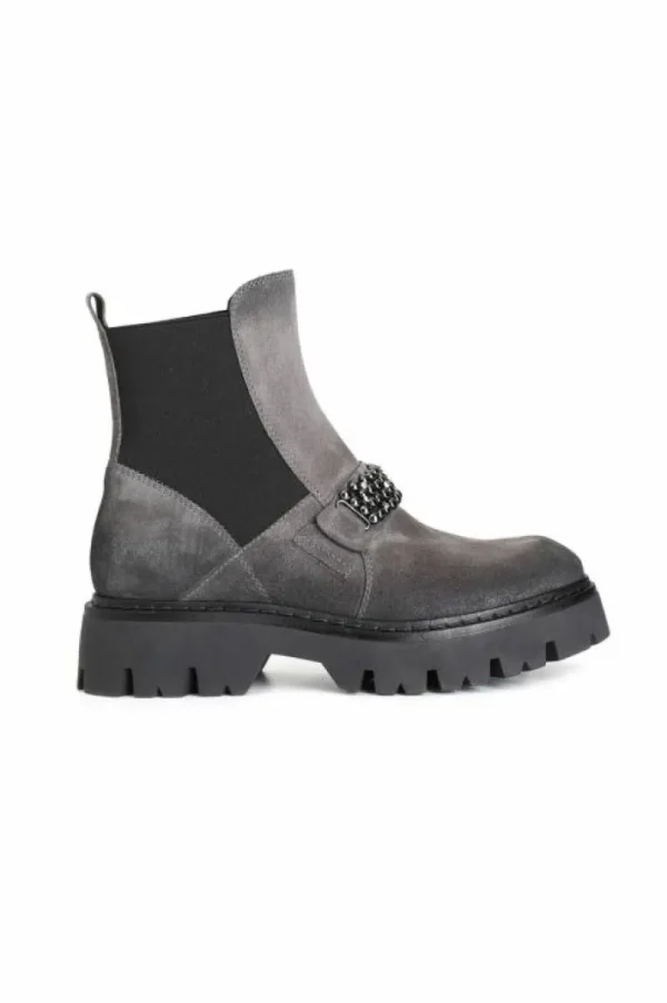 CafèNoir tronchetto da donna con elastico in pelle scamosciata con accessorio