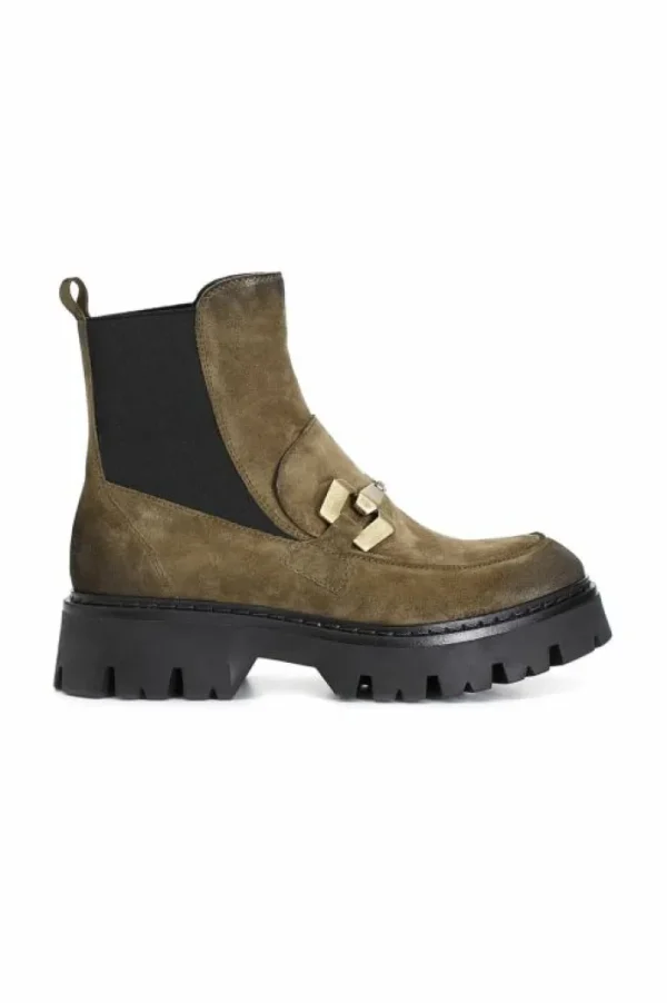 CafèNoir tronchetto in pelle scamosciata con elastico e morsetto