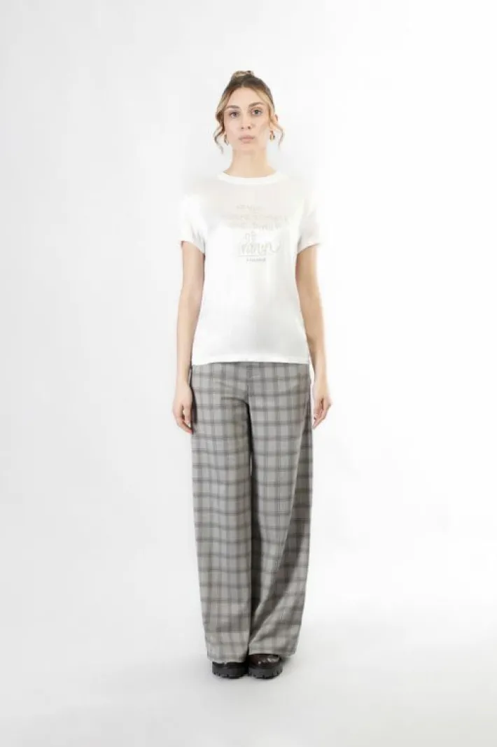 CafèNoir t-shirt bimateriale con stampa glitterata