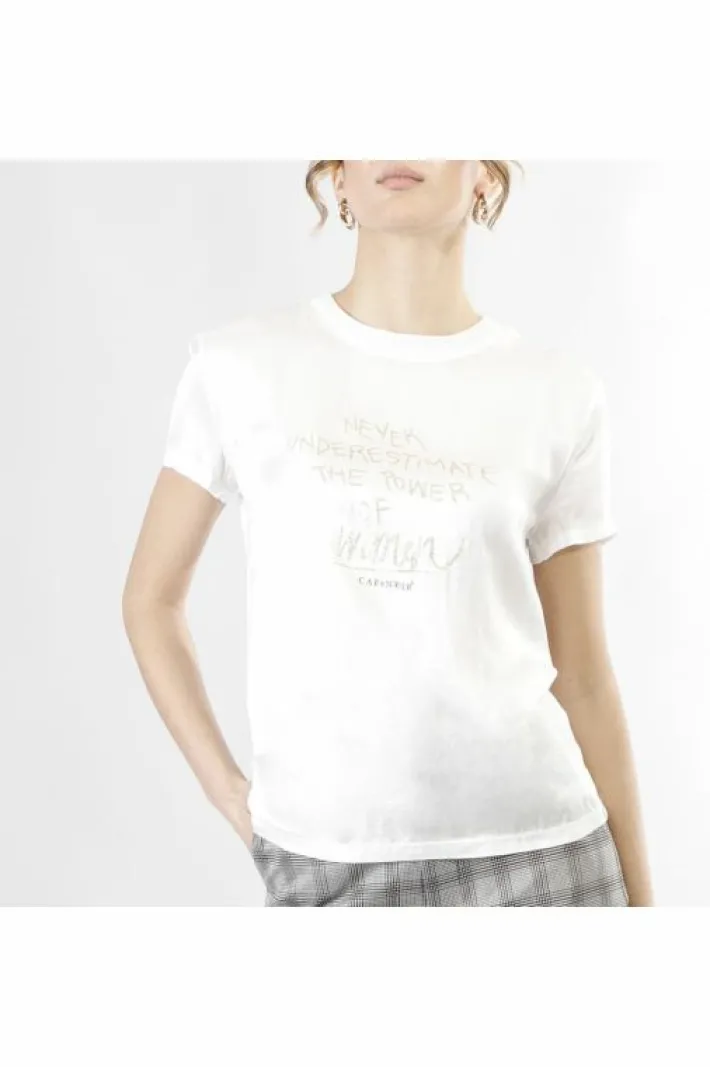 CafèNoir t-shirt bimateriale con stampa glitterata