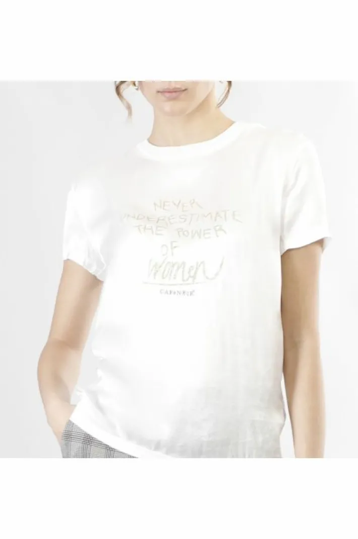 CafèNoir t-shirt bimateriale con stampa glitterata