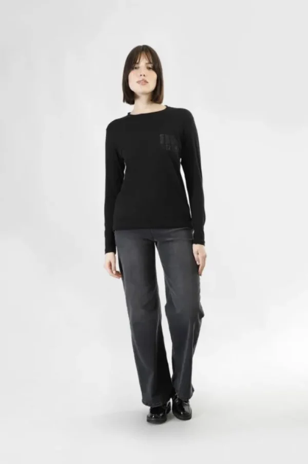 CafèNoir t-shirt manica lunga con logo be noir