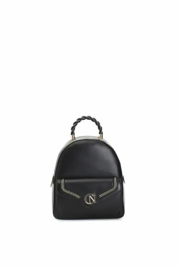 CafèNoir zaino con applicazione di catena in metallo e logo