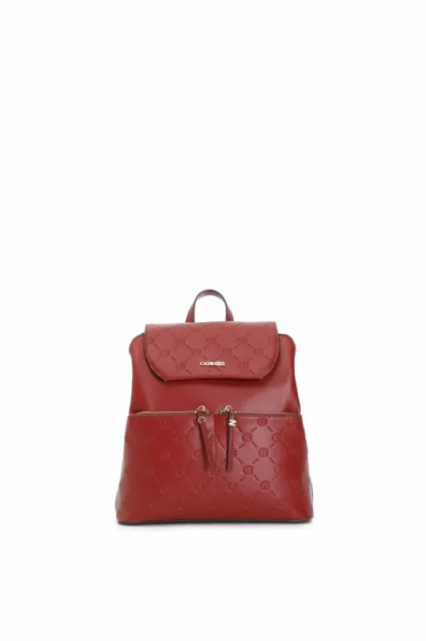 CafèNoir zaino con pattina e tasche con stampa logo embossed all over